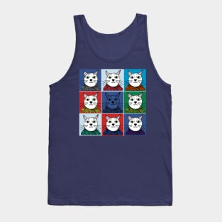 Sweater Cat Portrait Graphic Tank Top